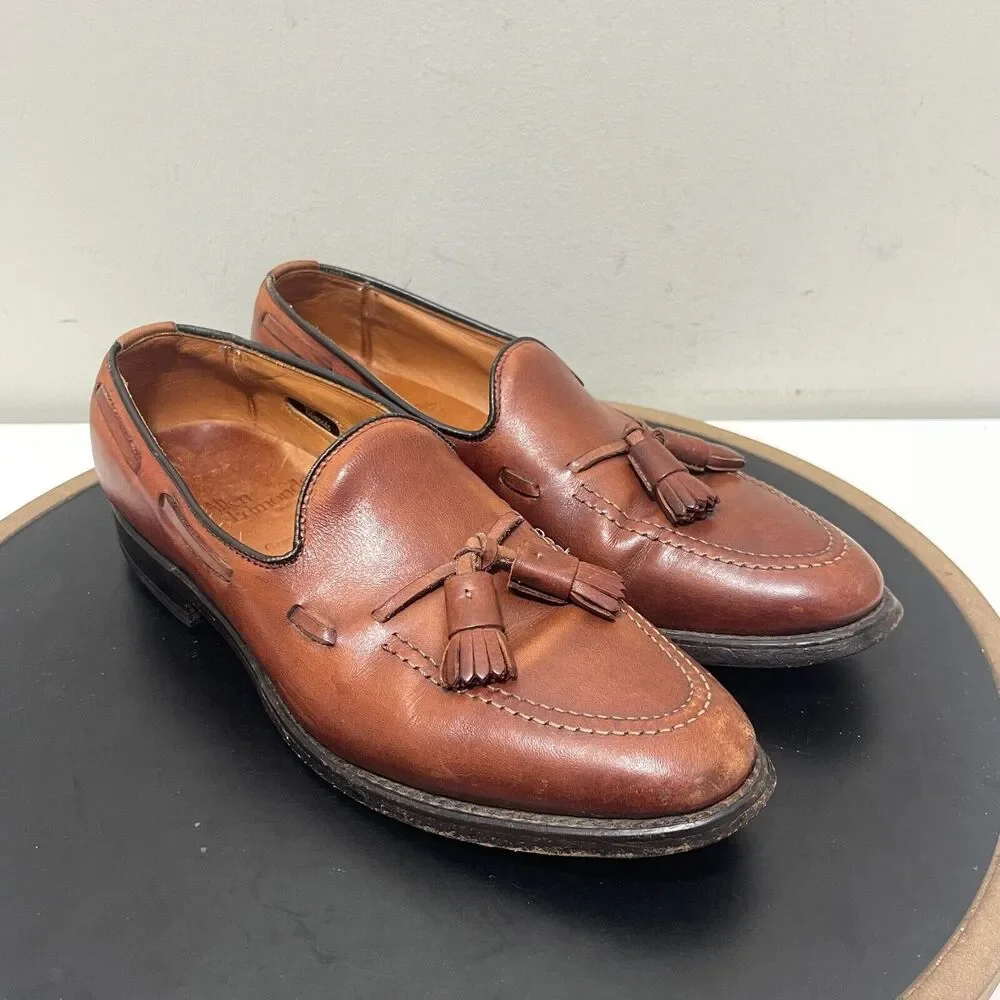 Allen Edmonds Tassel Loafers‎ Men 7.5 B Leather Brown Business Classic Preppy
